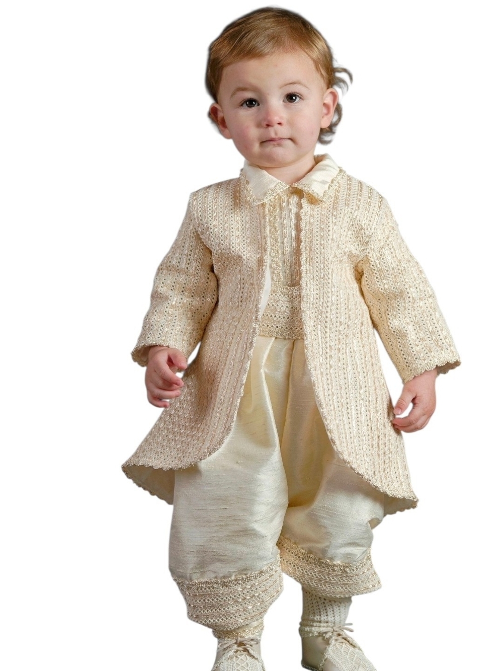 Burbvus Cream Knit Baby Coat and Bloomers Set